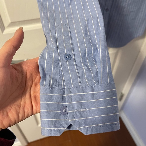 MEXX blue stripe button down cotton shirt - Picture 4 of 7